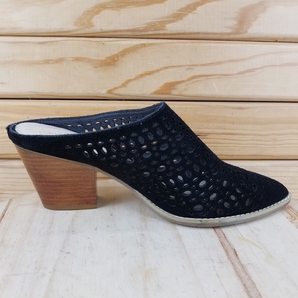 Seychelles Perforated Suede/Leather Pointed Toe Mules Pumps Heels Women's 9 US - Picture 9 of 12
